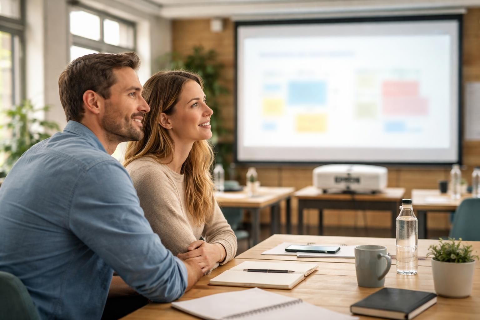 participez à notre atelier communication pour couples, guidé et projeté avec un vidéoprojecteur epson, pour améliorer le dialogue et renforcer votre relation.