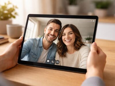 organisez une date en visio unique avec votre partenaire à distance grâce à la tablette tactile microsoft surface pro, l'outil parfait pour rester connectés facilement et en toute proximité.